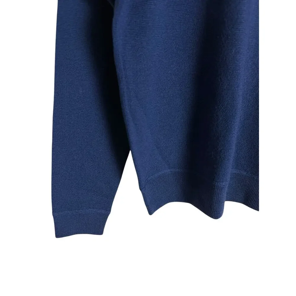 AYR The Two-a-Days Navy Blue Merino Wool Crewneck Pullover Sweater Size Small